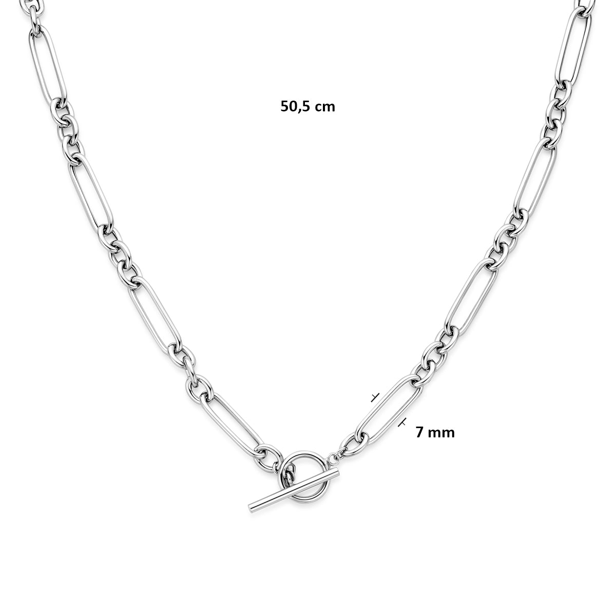 collier kapittelslot 7 mm 50,5 cm zilver gerhodineerd