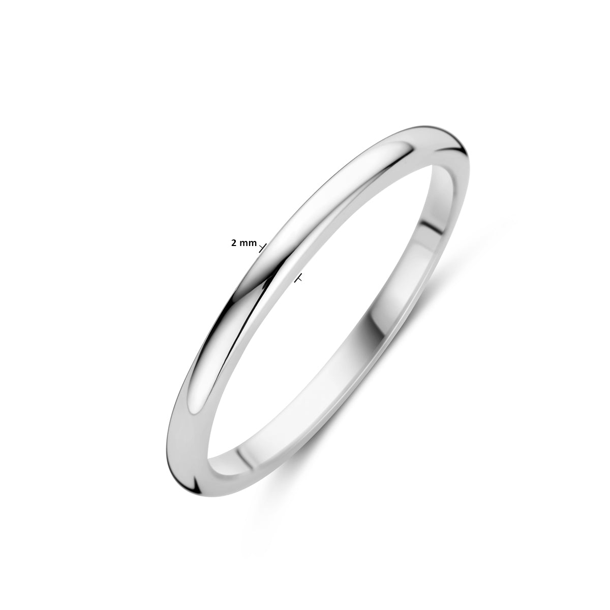 Ring 2 mm Silber rhodiniert