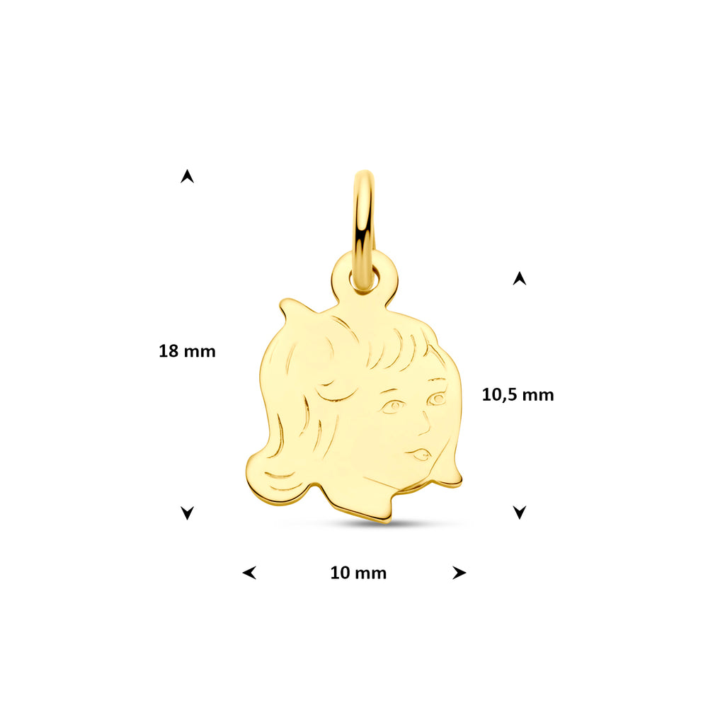 hanger meisje 10,5 mm 14K geelgoud