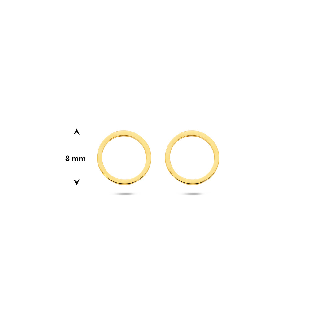 Ohrstecker rund 8 mm 14K Gelbgold