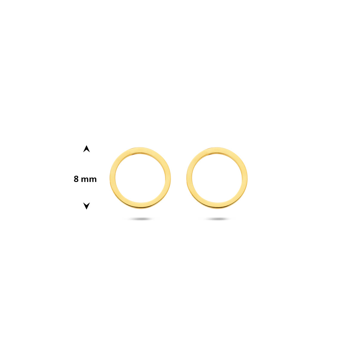 Ohrstecker rund 8 mm 14K Gelbgold