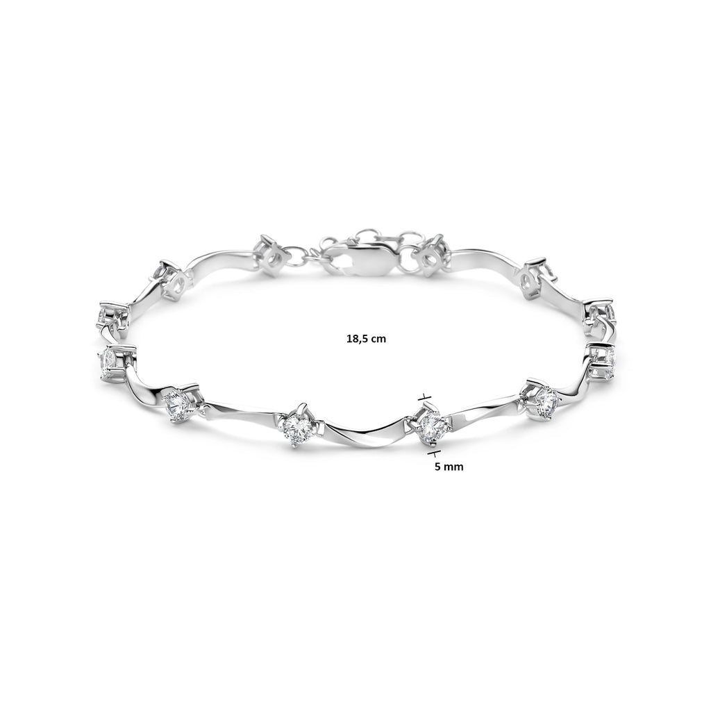 Armband Zirkonia 5,0 mm 18,5 cm Silber rhodiniert