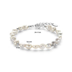 Armband Perle Barock 16 + 3 cm Silber rhodiniert