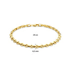 Armband Ankerkette massiv 4,5 mm 19 cm Silgold (gelb mit Silberkern)