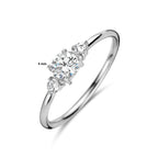 Ring Trilogie Zirkonia Silber rhodiniert