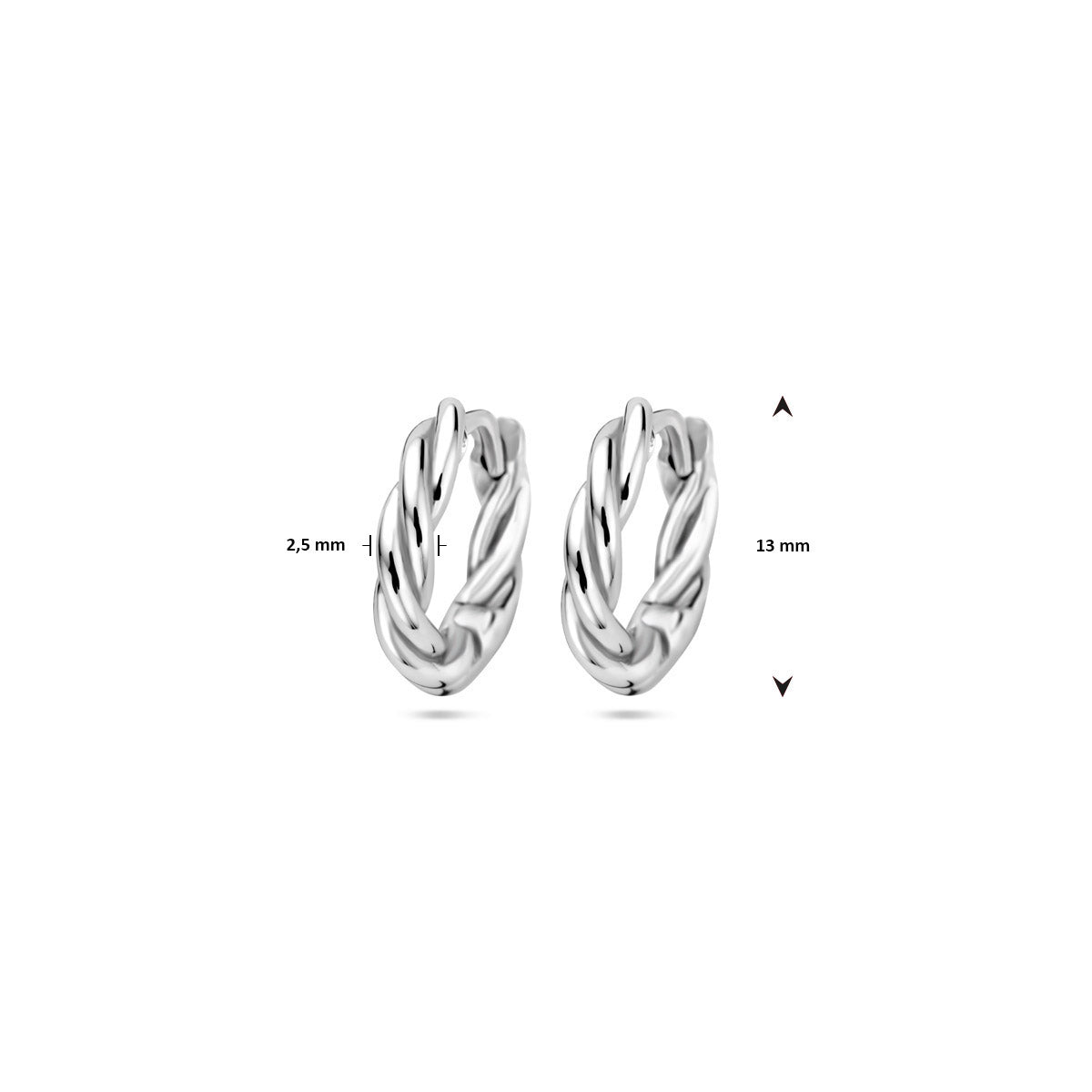 klapoorringen buis 2,5 mm zilver gerhodineerd