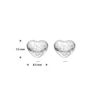 oorknoppen gescratcht 7,5 mm zilver gerhodineerd
