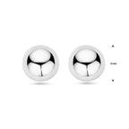 Halbkugel-Ohrstecker 20 mm rhodiniert