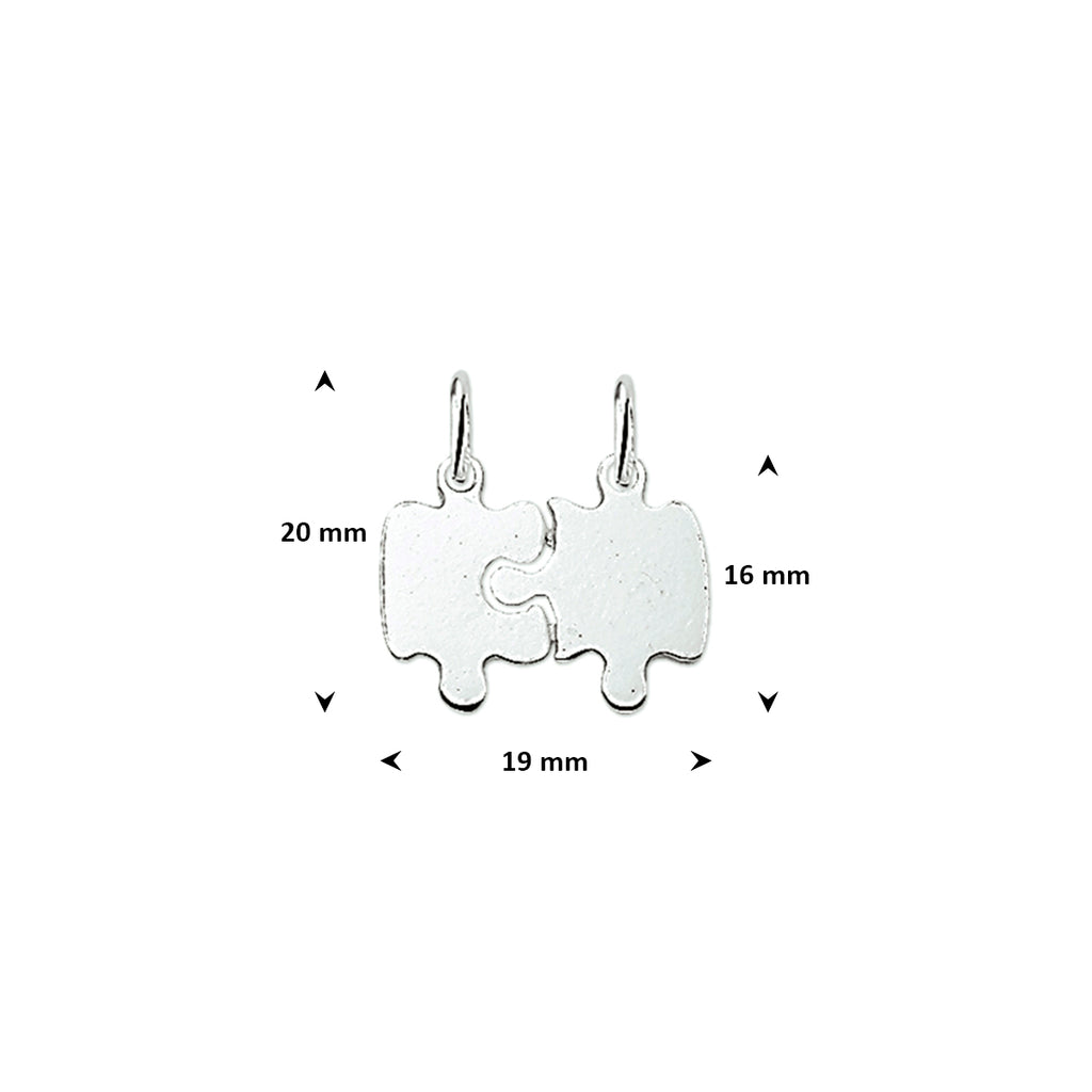 Bruchplatte Puzzle 16 mm rhodiniert Silber