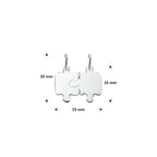 Bruchplatte Puzzle 16 mm rhodiniert Silber