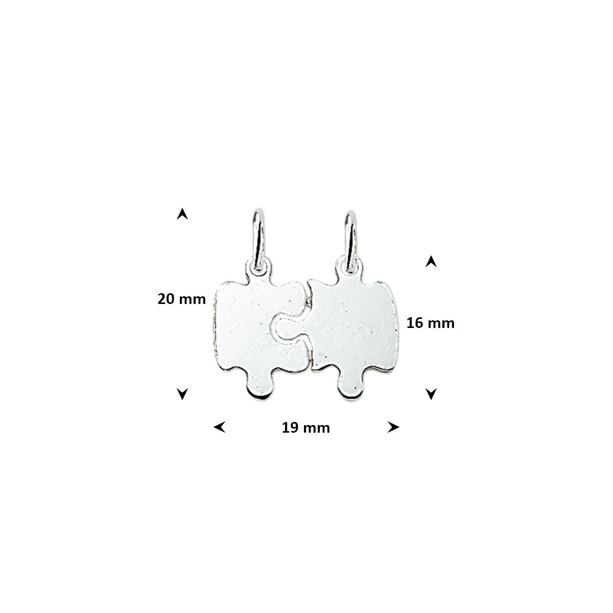 Bruchplatte Puzzle 16 mm rhodiniert Silber