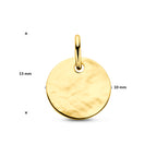 graveerhanger rond gehamerd 10 mm 14K geelgoud