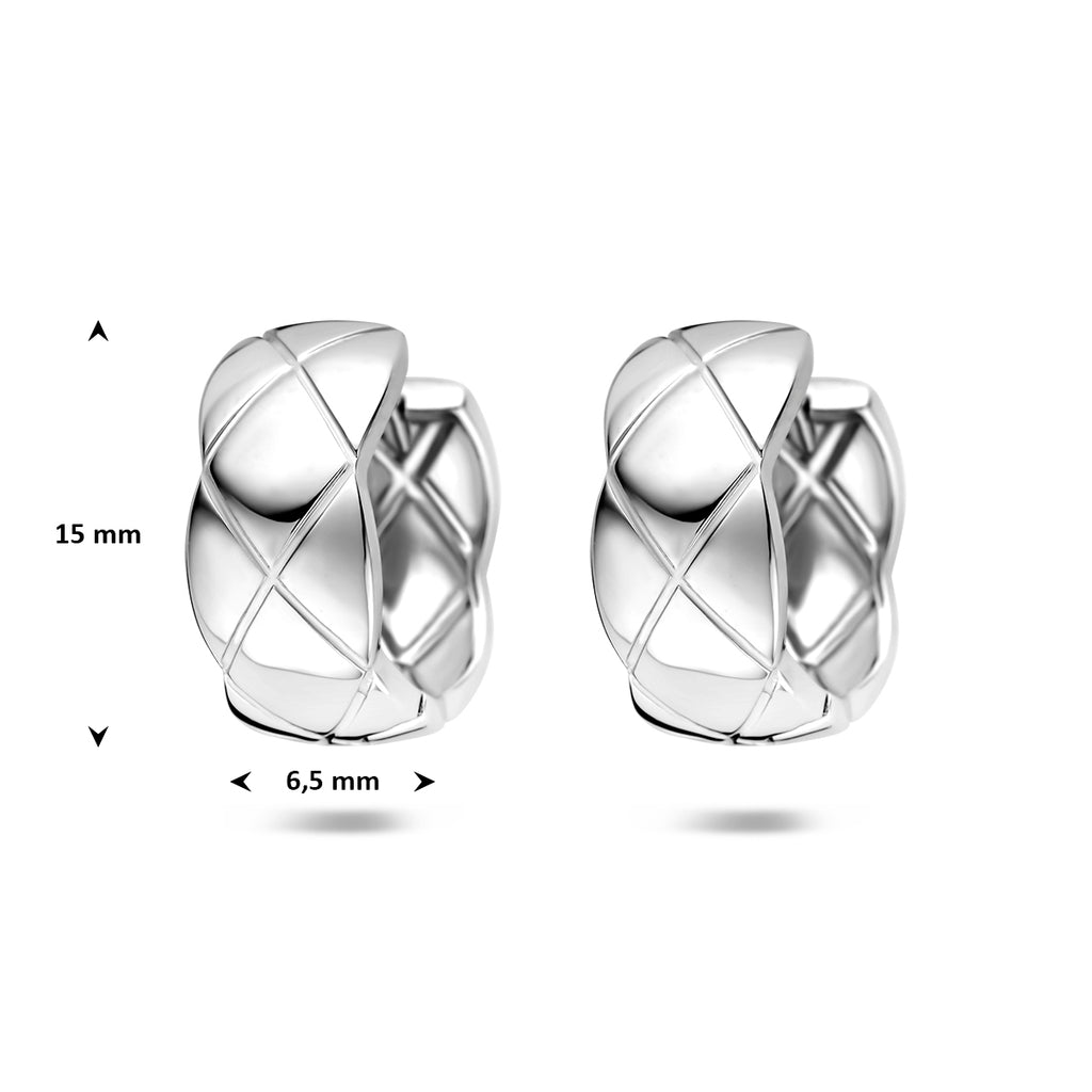 klapoorringen 15 mm zilver gerhodineerd
