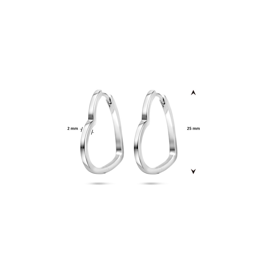 klapoorringen hartjes 2 mm zilver gerhodineerd
