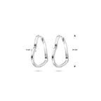 klapoorringen hartjes 2 mm zilver gerhodineerd