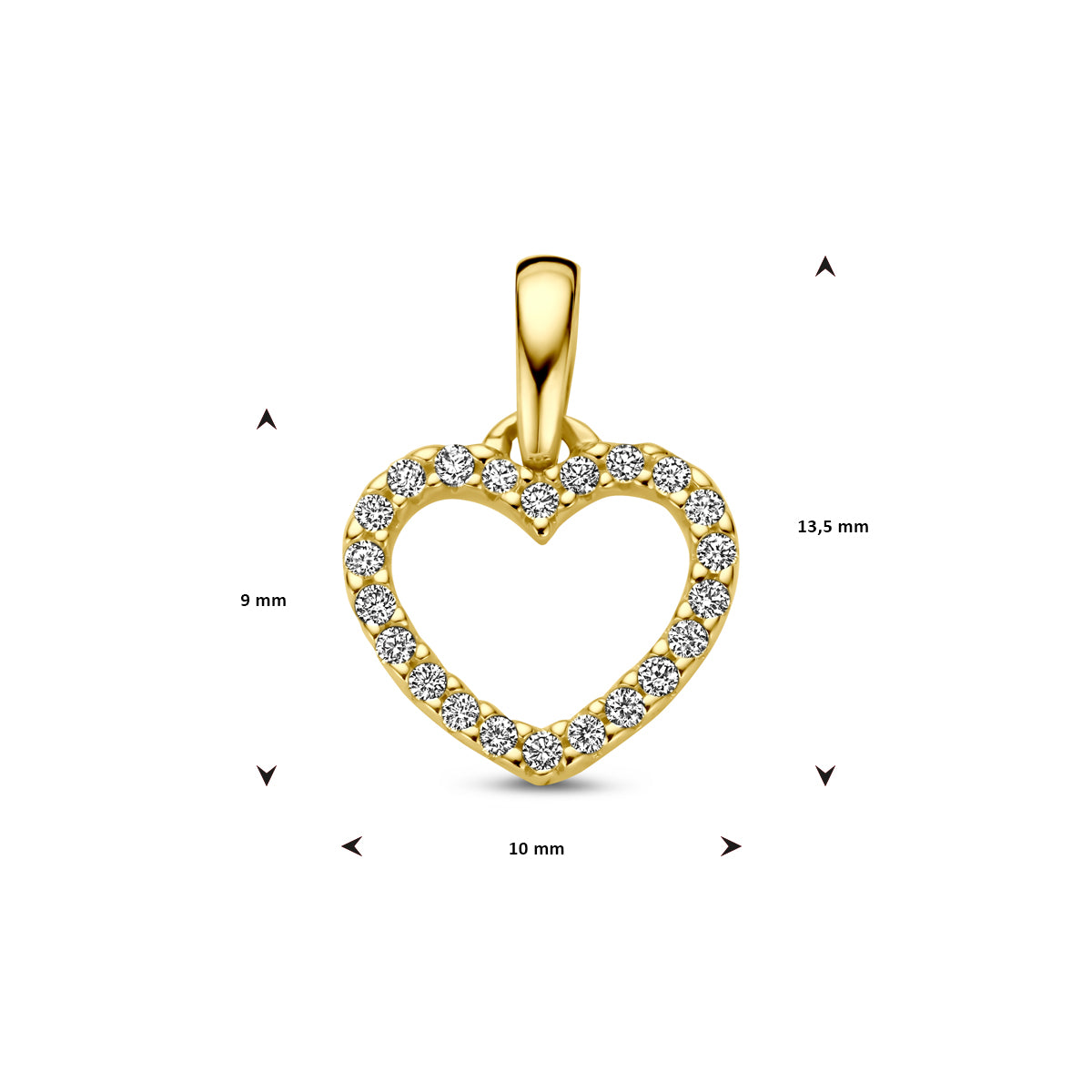 Anhänger Herz und Diamant H SI 14K Gelbgold