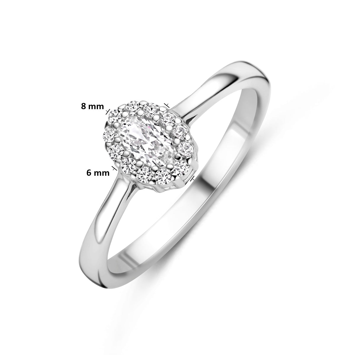 Ring Zirkonia Silber rhodiniert