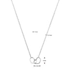 Halskette Herz 40 + 5 cm Silber rhodiniert
