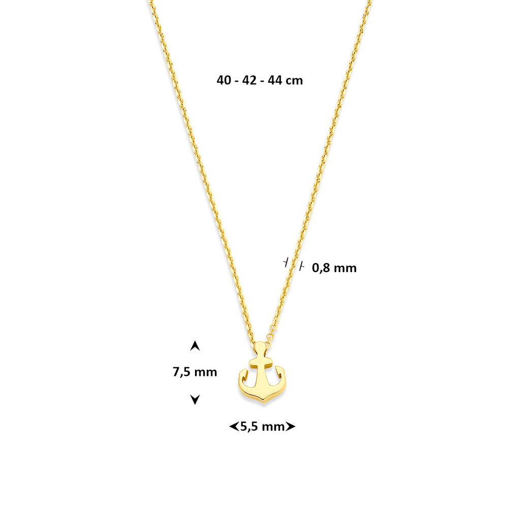 collier anker 40 - 42 - 44 cm 14K geelgoud