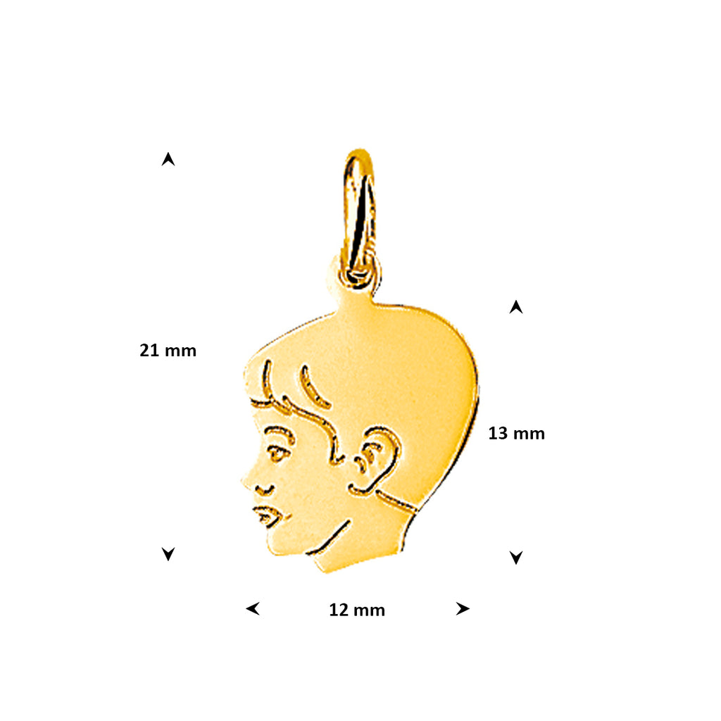 Anhänger Junge 13 mm 14K Gelbgold