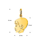 Anhänger Junge 13 mm 14K Gelbgold