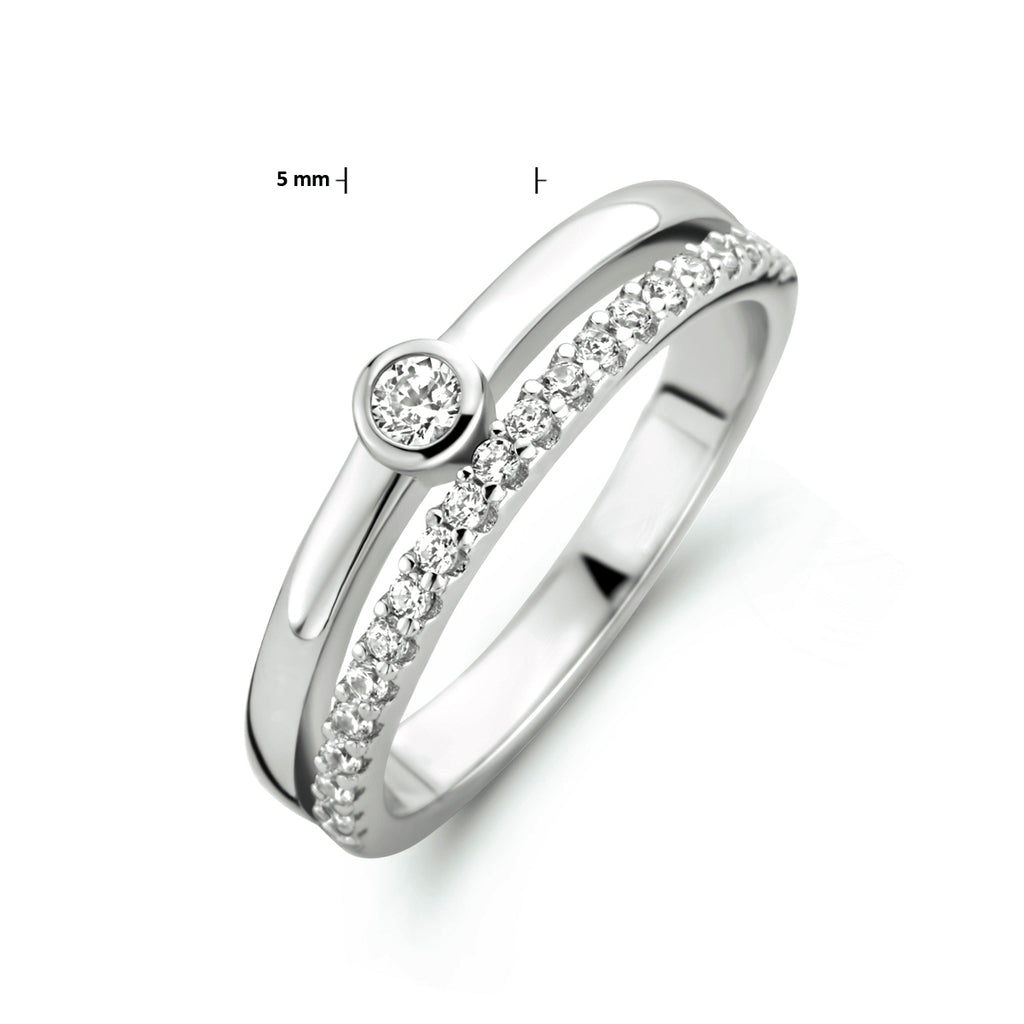 Ring Zirkonia Silber rhodiniert