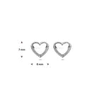 oorknoppen hartjes 7 mm zilver gerhodineerd