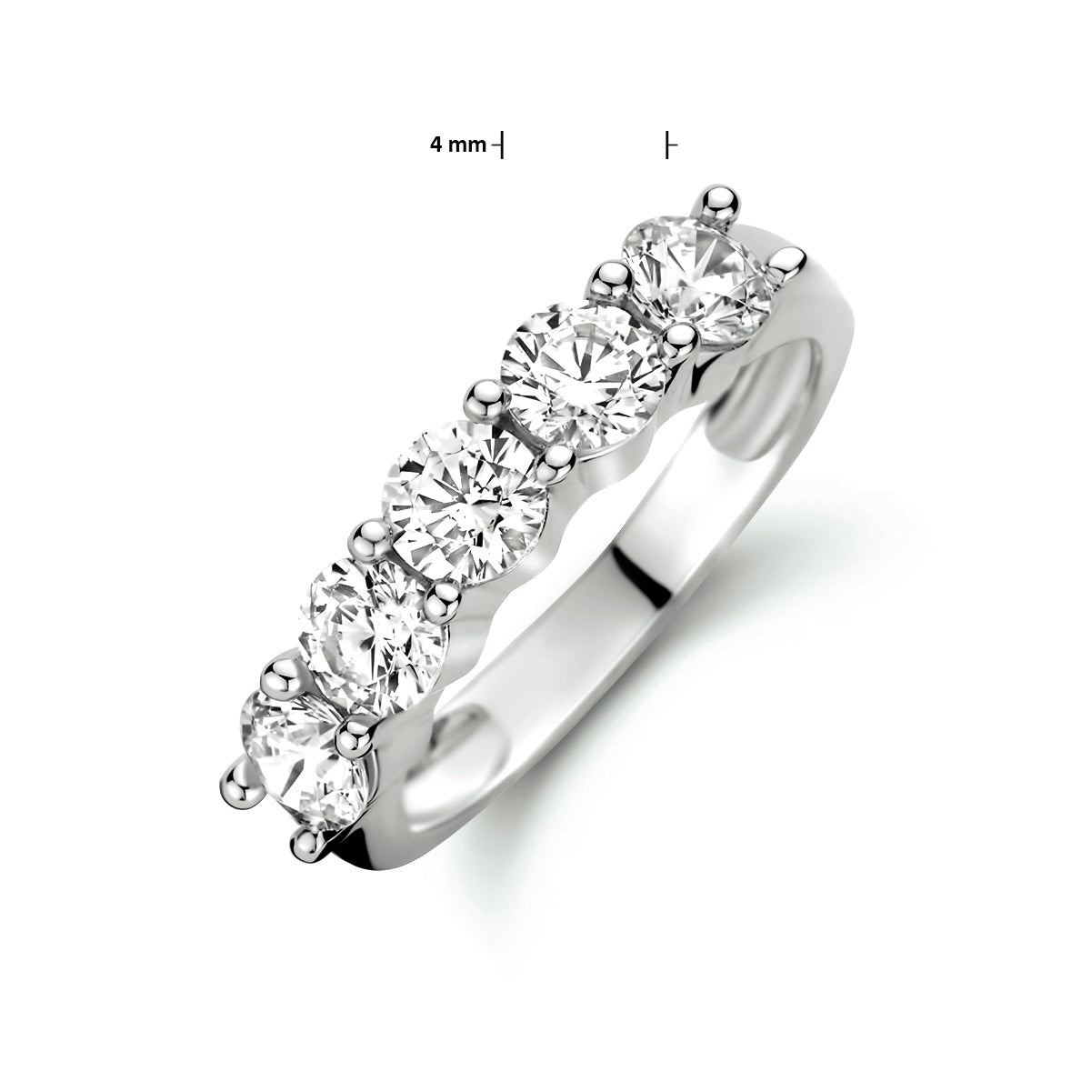 Ring Zirkonia Silber rhodiniert