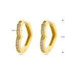 oorringen hart en zirkonia 14K geelgoud