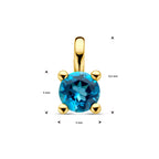 hanger london blue topaas 14K geelgoud