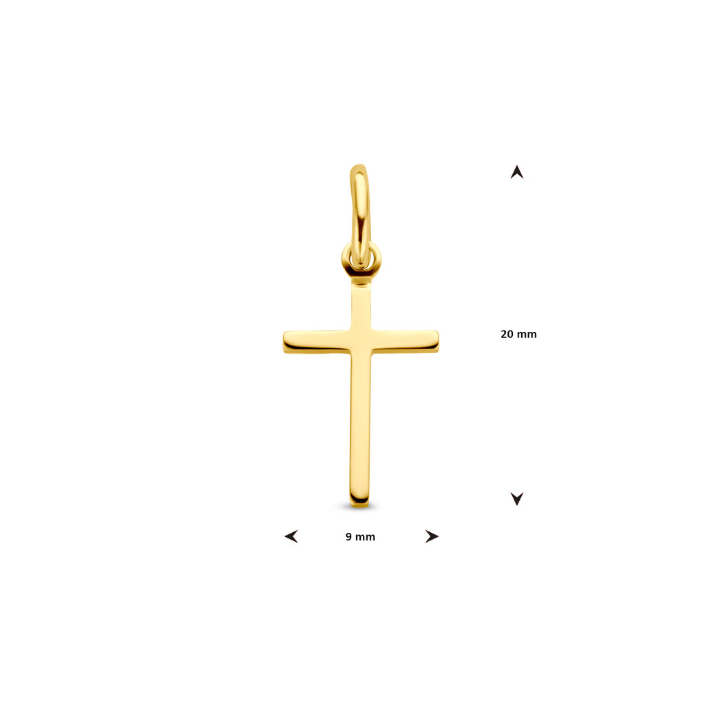 hanger kruis 20 mm 14K geelgoud