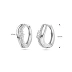 klapoorringen zirkonia 14,5 mm zilver gerhodineerd