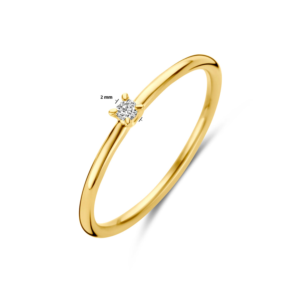 ring diamant 0.03ct h si 14K geelgoud