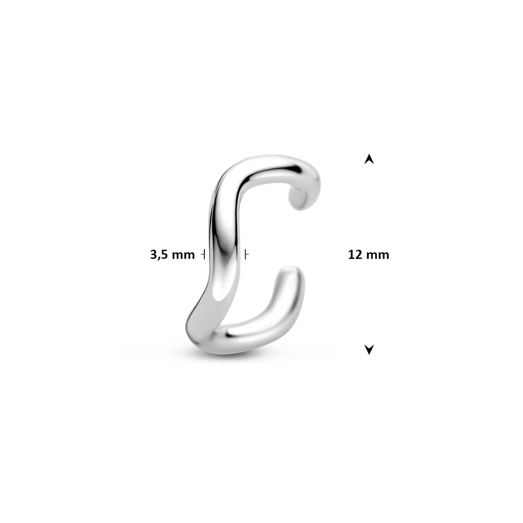 ear cuff 12 mm zilver gerhodineerd