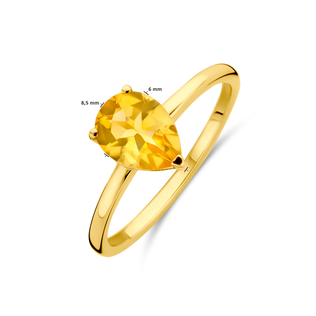 ring citrien 14K geelgoud
