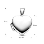 medaillon hart 15,5 mm zilver gerhodineerd