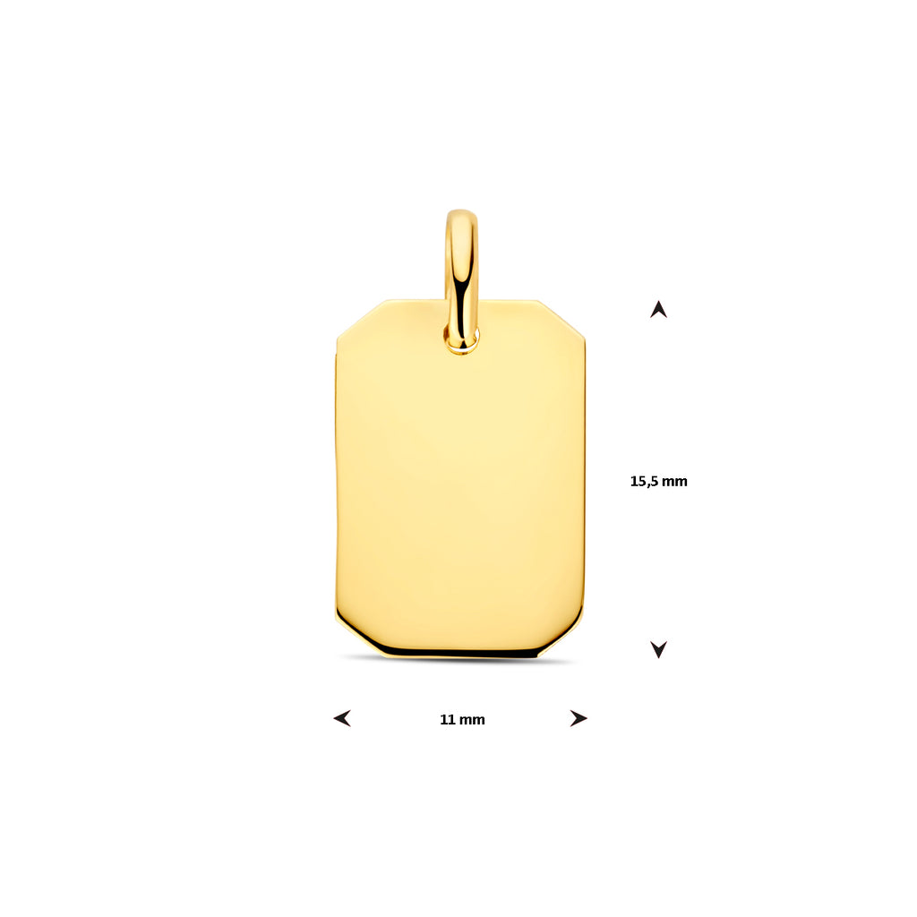 Gravuranhänger 20 mm 14K Gelbgold
