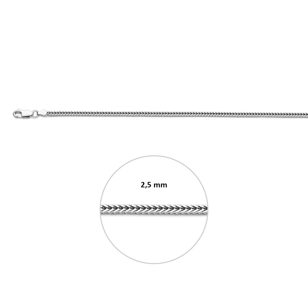 vossestaart 2,5 mm zilver wit