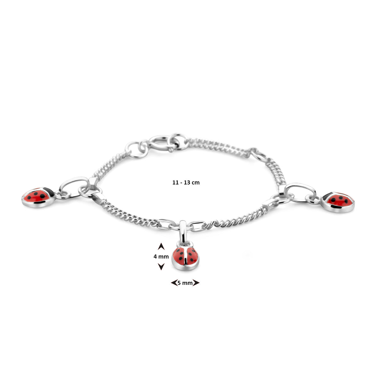 Armband Marienkäfer Emaille Silber weiß