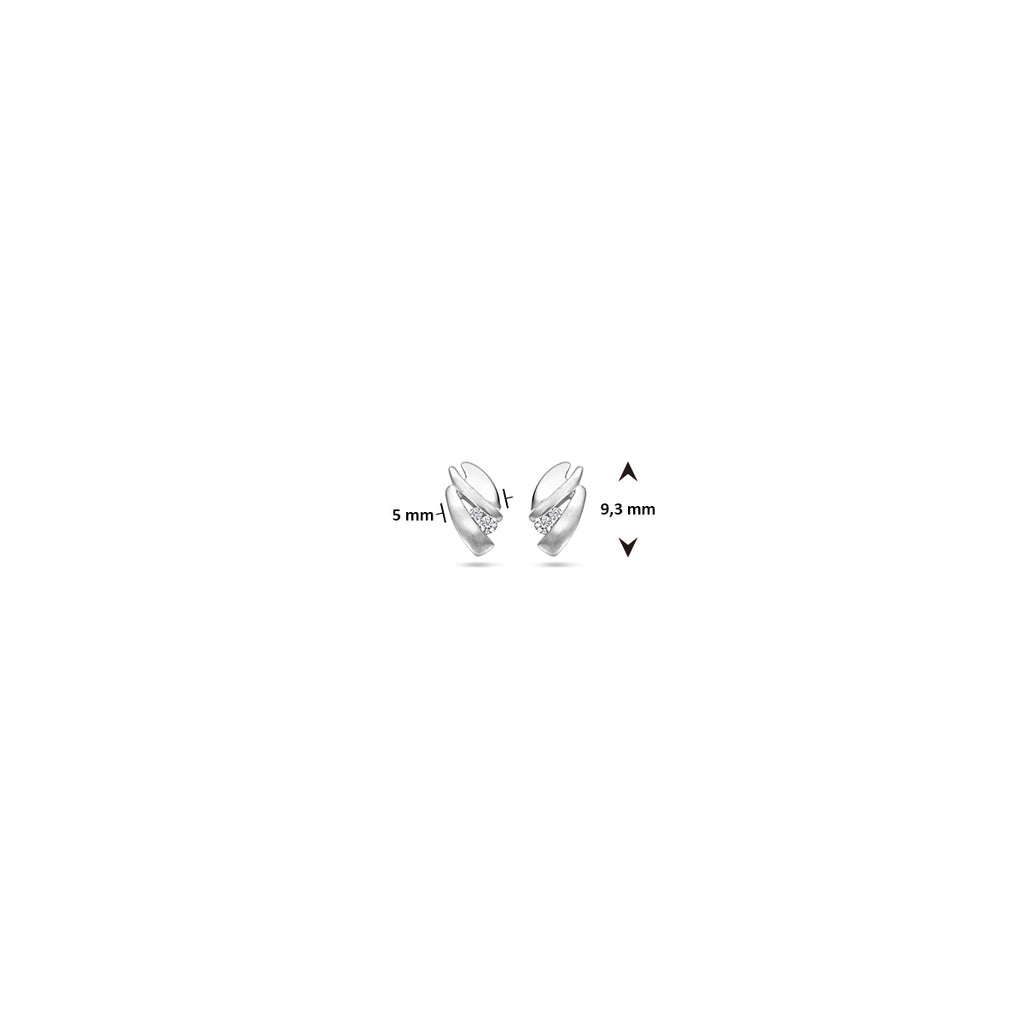 oorknoppen zirkonia 9,3 mm zilver gerhodineerd