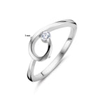 Ring Zirkonia Silber rhodiniert