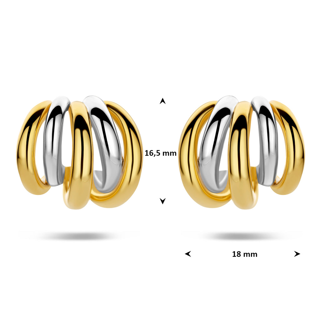 stekeroorringen 16,5 mm 1 micron zilver verguld (geel/rhodium)