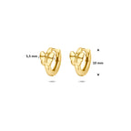 klapoorringen vlinder 10 mm 1 micron zilver verguld (geel)