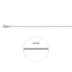 collier gourmette 1,1 mm 41 - 43 - 45 cm 18K witgoud