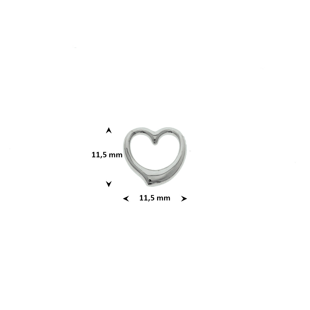 hanger hart zilver gerhodineerd