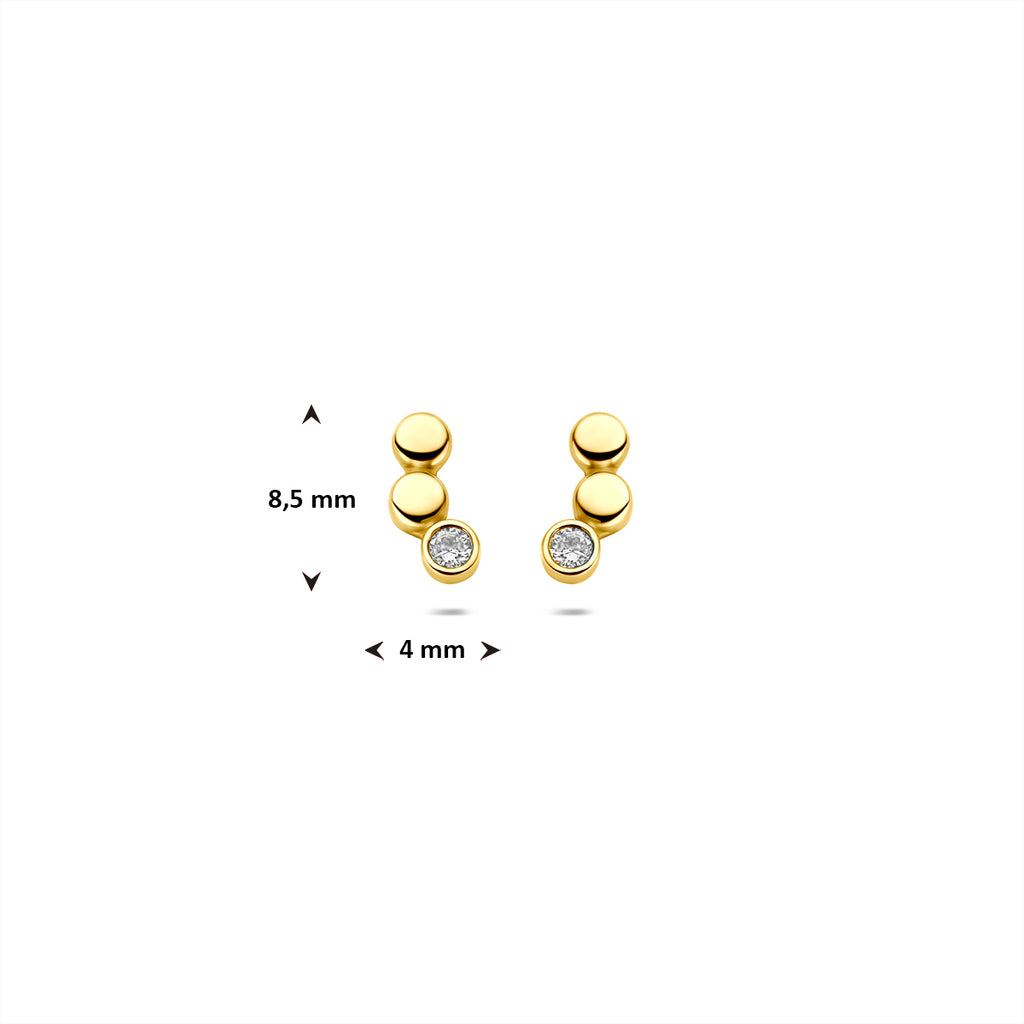 9K Ohrstecker Zirkonia 8,5 mm 9K Gelb