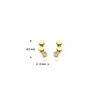 9K Ohrstecker Zirkonia 8,5 mm 9K Gelb