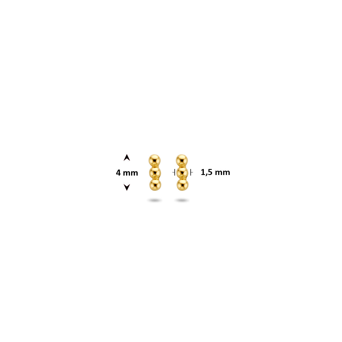Ohrstecker Kugeln 4 mm 14K Gelbgold