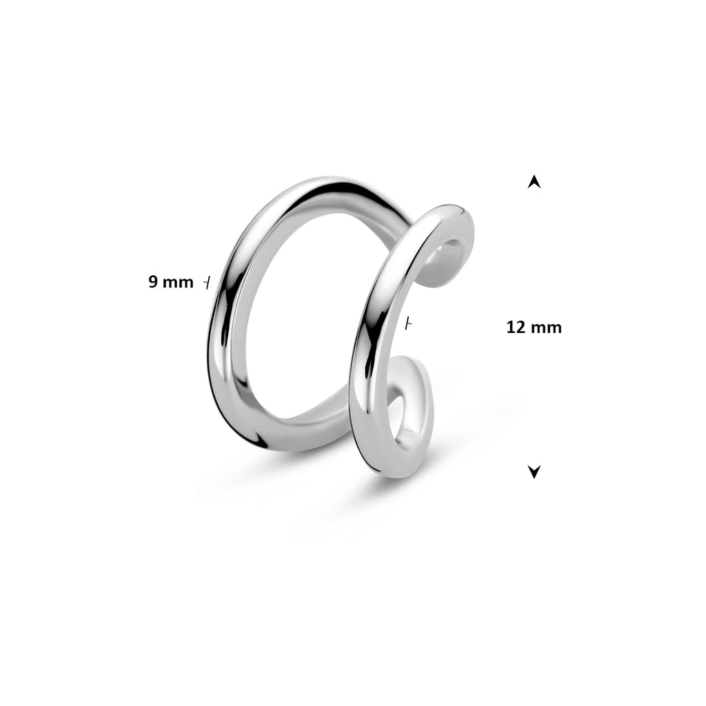ear cuff 12 mm zilver gerhodineerd