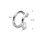 ear cuff 12 mm zilver gerhodineerd